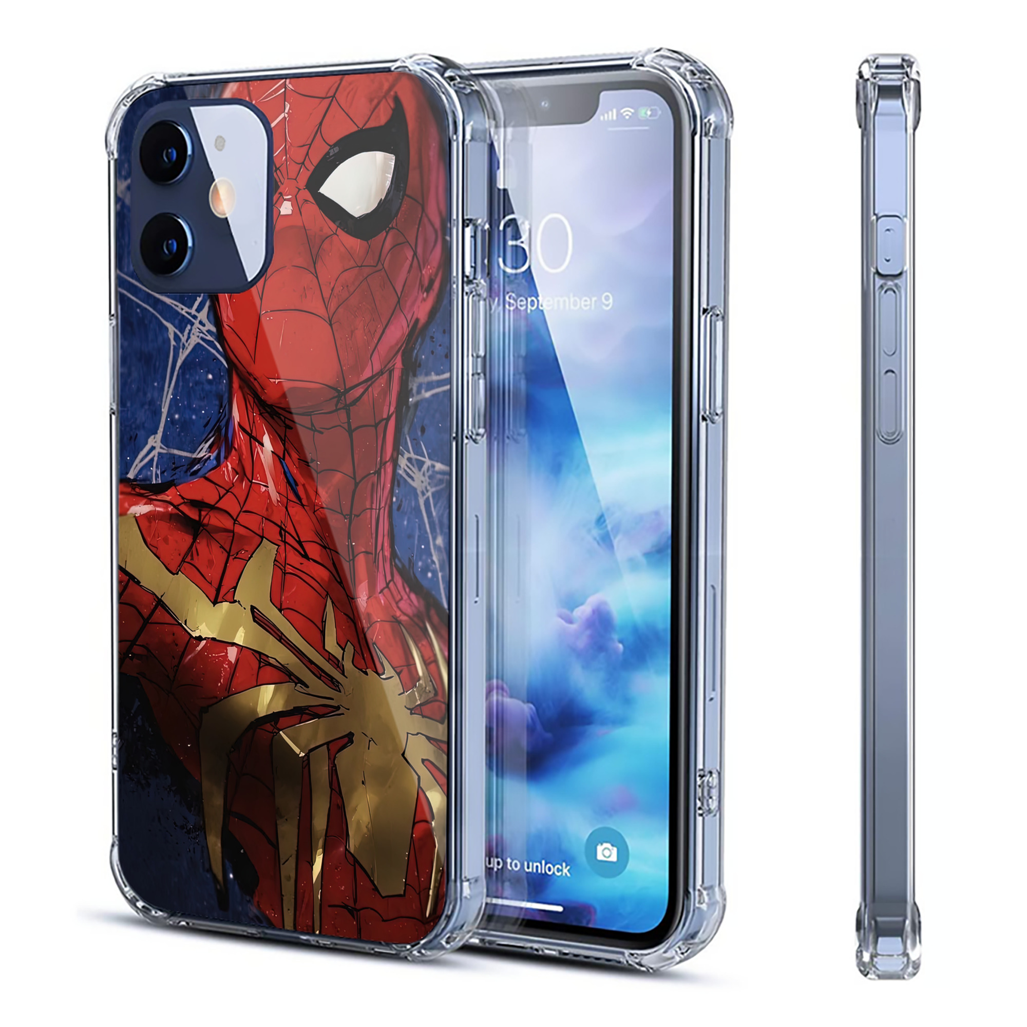 （画像用） Spider Man スパイダーマン 【iPhone 12シリーズ対応】透明スマホケース（クリアソフトケース）